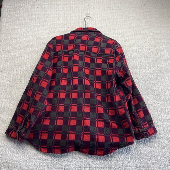 Vintage 60s Champion Flannel Shirt Red Plaid Button Front Workwear Sz 16.5 Read - Picture 14 of 16